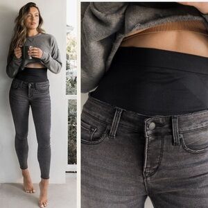 BLANQI Denim Postpartum Support Skinny Jeans Charcoal Gray Mom Support Band 2